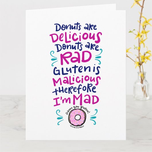 Donuts zijn heerlijk kaart (Gele Bloem)