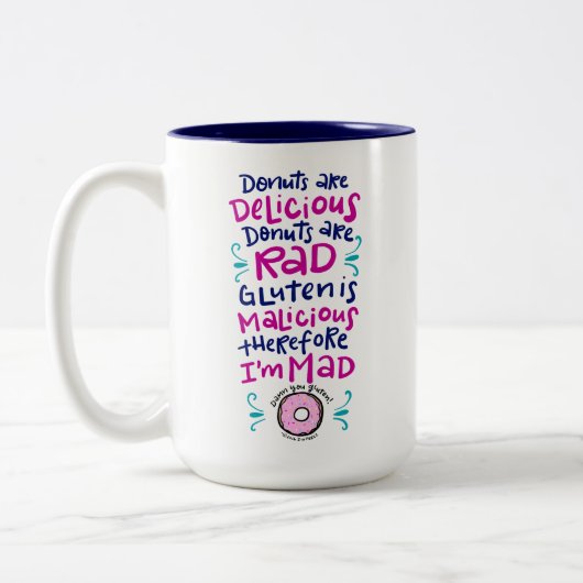 Donuts zijn heerlijk tweekleurige koffiemok (Links)