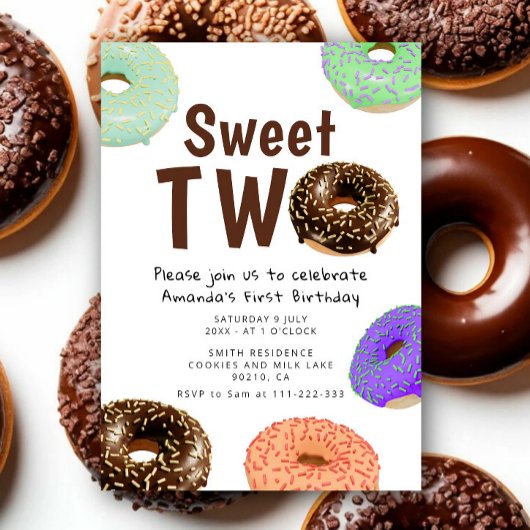 Donuts Zoete Tweede 2e Verjaardag Kaart