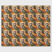 donzig kerstkatje cadeaupapier (Vlak)