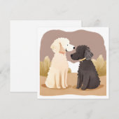 donzige honden | Pet Waterverf Painting Kaart (Voorkant / Achterkant)