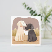 donzige honden | Pet Waterverf Painting Kaart (Staand voorkant)