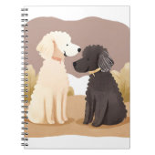 donzige honden | Pet Waterverf schilderij Notitieboek (Voorkant)