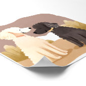 donzige honden | Pet Waterverf schilderij Poster (Hoek)