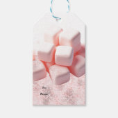donzige roze marshmallows cadeaulabel (Voorkant)