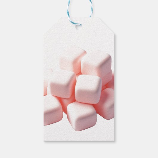donzige roze marshmallows cadeaulabel (Achterkant)