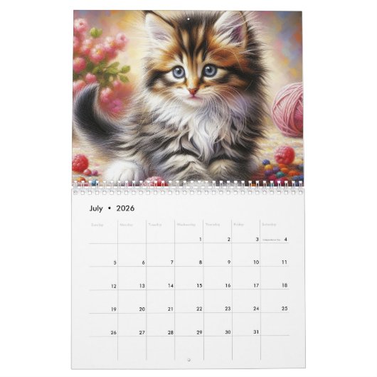 donzige Schattigee Kittens Kalender (Jul 2026)