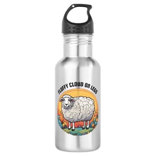 donzige wolk op de benen waterfles (Voorkant)