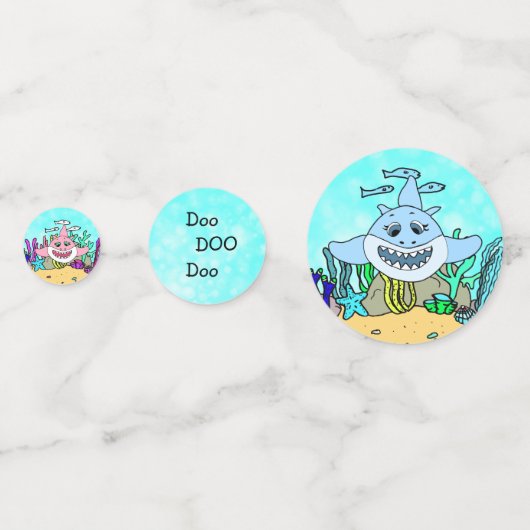 Doo Doo Doo Baby Shark verjaardagsfeestje Confetti (Voorkanten)