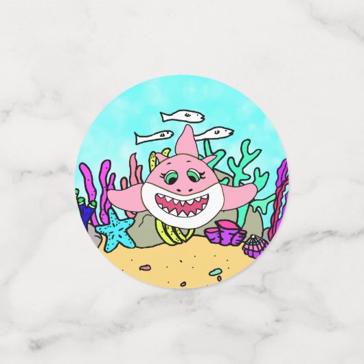 Doo Doo Doo Baby Shark verjaardagsfeestje Confetti (Kleine voorkant)