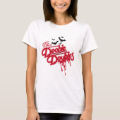 Doobie Dubbele Vleermuizen & Bloed Halloween T-shi T-shirt (Voorkant)