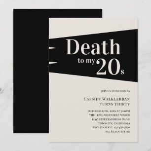 Dood aan 20s 30e verjaardag kaart