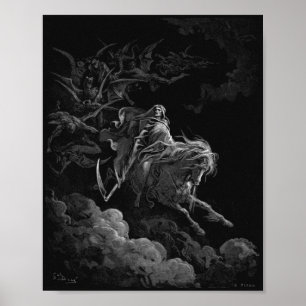 Dood aan een Bleek paard door Gustave Dore Poster