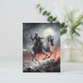 Dood aan een Bleke Paard Macabre AI Art Briefkaart (Staand voorkant)