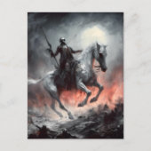 Dood aan een Bleke Paard Macabre AI Art Briefkaart (Voorkant)