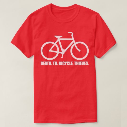 Dood aan fietsendieven! t-shirt (Design voorkant)