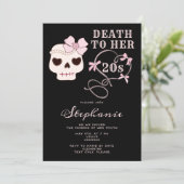 Dood aan haar 20s Disco Cowgirl Skull 30e verjaard Kaart (Staand voorkant)