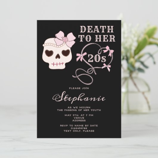 Dood aan haar 20s Disco Cowgirl Skull 30e verjaard Kaart (Staand voorkant)