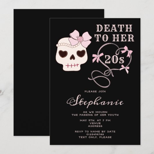 Dood aan haar 20s Disco Cowgirl Skull 30e verjaard Kaart (Voorkant / Achterkant)