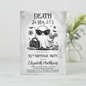 Dood aan haar 20's Ghost Cocktail verjaardagsfeest Kaart (Staand voorkant)