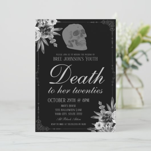 Dood aan haar twintiger uitnodiging (Staand voorkant)
