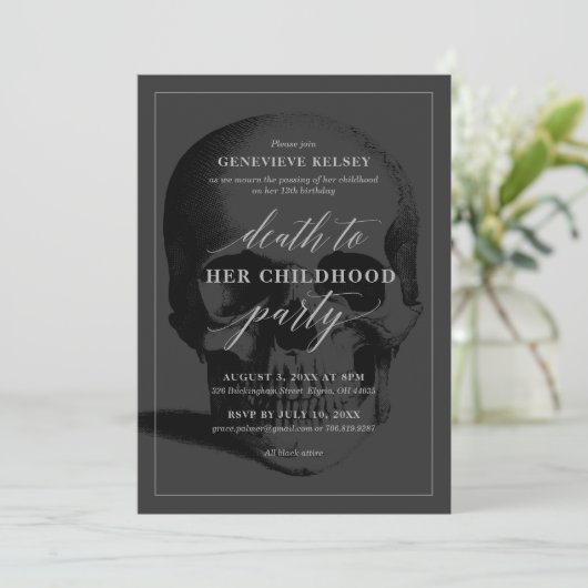 Dood aan je kindertijd 13e verjaardag kaart (Staand voorkant)