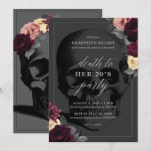 Dood aan je partijuitnodiging met bloemen kaart (Voorkant / Achterkant)