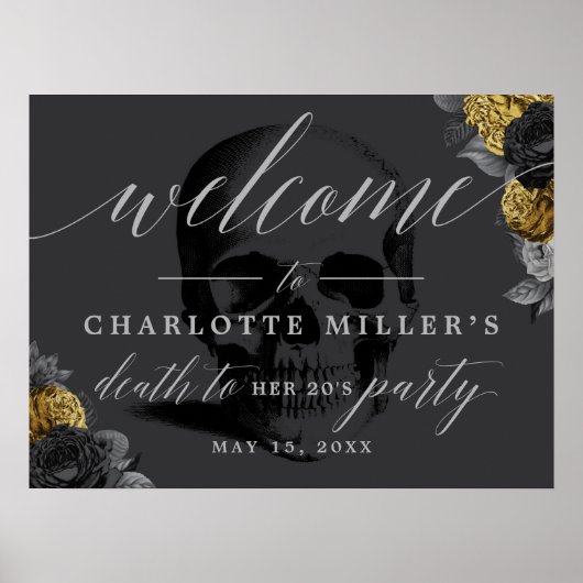 Dood aan je welkomstteken Gold en Black van 20 jaa Poster (Voorkant)