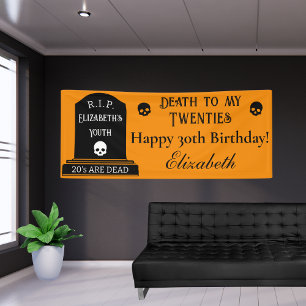 Dood aan mijn 20-er jaren Oranje & Zwarte 30e Verj Spandoek