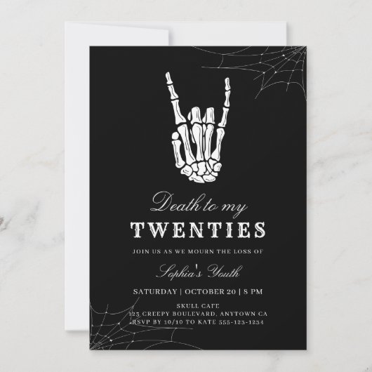 Dood aan mijn 20 Gothic Halloween verjaardag Kaart (Voorkant)
