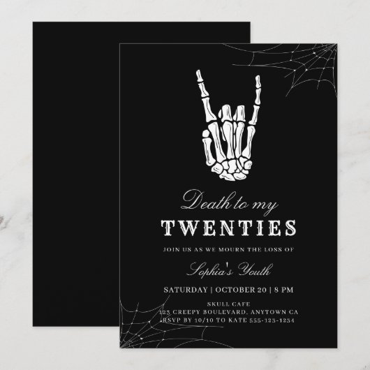 Dood aan mijn 20 Gothic Halloween verjaardag Kaart (Voorkant / Achterkant)