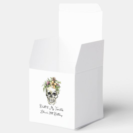 Dood aan mijn 20e verjaardag schedel bedankdoosjes (Geopend)