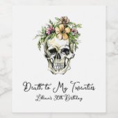 Dood aan mijn 20e verjaardag Skull Wine Label Wijn Etiket (Enkel label)