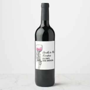 Dood aan mijn 20e verjaardag Skull Wine Label Wijn Etiket