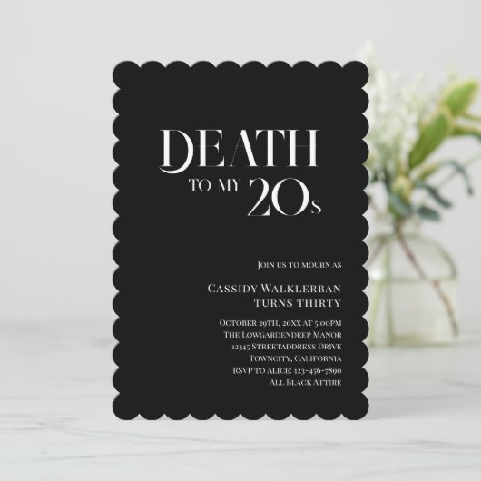 Dood aan mijn 20s 30ste verjaardag kaart (Staand voorkant)