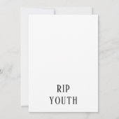 Dood aan mijn 20s Floral Skull Invitation Kaart (Achterkant)