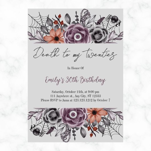 Dood aan mijn 20s Halloween Elk Jaar Verjaardagsfe Kaart