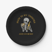 Dood aan mijn 20s Skeleton Papieren Bordje (Voorkant)