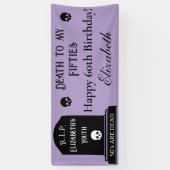 Dood aan mijn 50s Paarse en zwarte 60e verjaardags Spandoek (Verticaal)