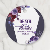 Dood aan mijn dertigers Bloemen 40ste verjaardagsf Bedankjes Labels (Achterkant)