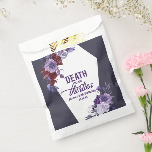 Dood aan mijn dertigers Bloemen 40ste verjaardagsf Bedankzakje (Gezegeld)