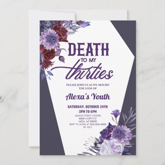 Dood aan mijn dertigers Bloemen 40ste verjaardagsf Kaart (Voorkant)