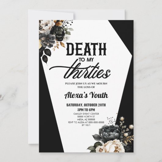 Dood aan mijn dertigers Bloemen 40ste verjaardagsf Kaart (Voorkant)