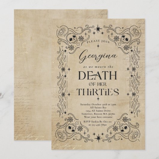 Dood aan mijn dertigers Halloween 40ste verjaardag Kaart (Voorkant / Achterkant)
