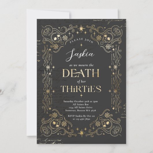 Dood aan mijn dertigers Halloween 40ste verjaardag Kaart (Voorkant)