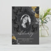 Dood aan mijn jeugd Obituary Kaart Black en Gold (Staand voorkant)