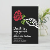 Dood aan mijn jeugd verjaardag uitnodiging (Staand voorkant)