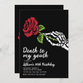 Dood aan mijn jeugd verjaardag uitnodiging (Voorkant / Achterkant)
