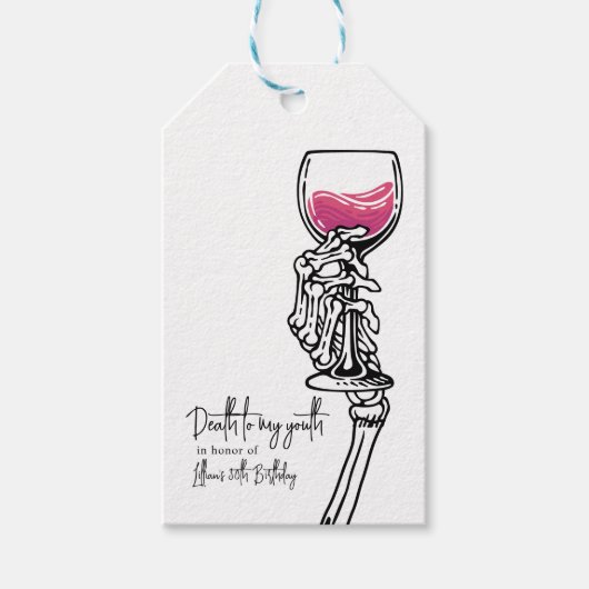 Dood aan mijn jeugd verjaardag uitnodiging cadeaulabel (Voorkant)