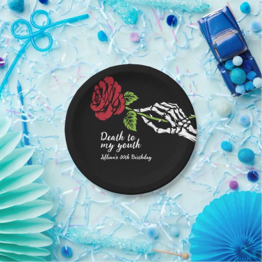 Dood aan mijn jeugd verjaardag uitnodiging papieren bordje (Feest)